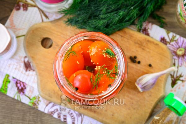 Маринованные помидоры с горчицей (2-дневные)