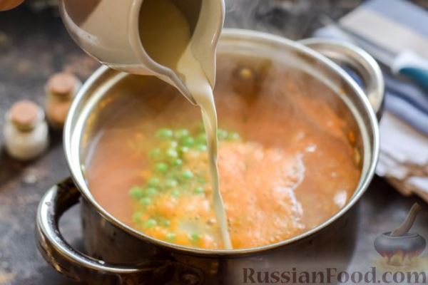 Куриный суп с овощами и сливками