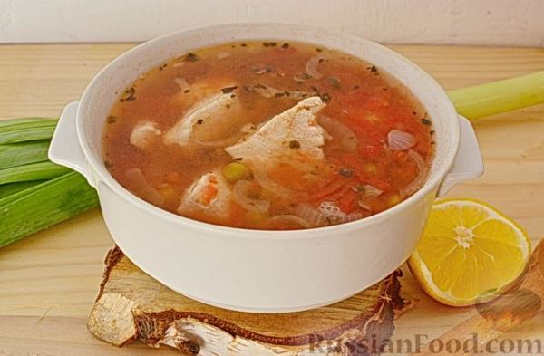 Куриный суп с помидорами и булгуром