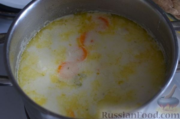 Овощной суп с цветной капустой и молочно-сырным соусом